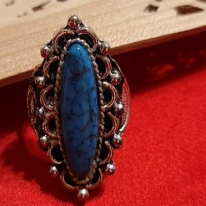 Classic Turquoise and silver ring size 6